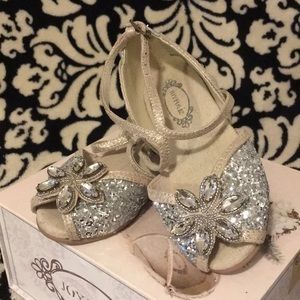 Joyfolie Aubree silver glitter & rhinestone shoes